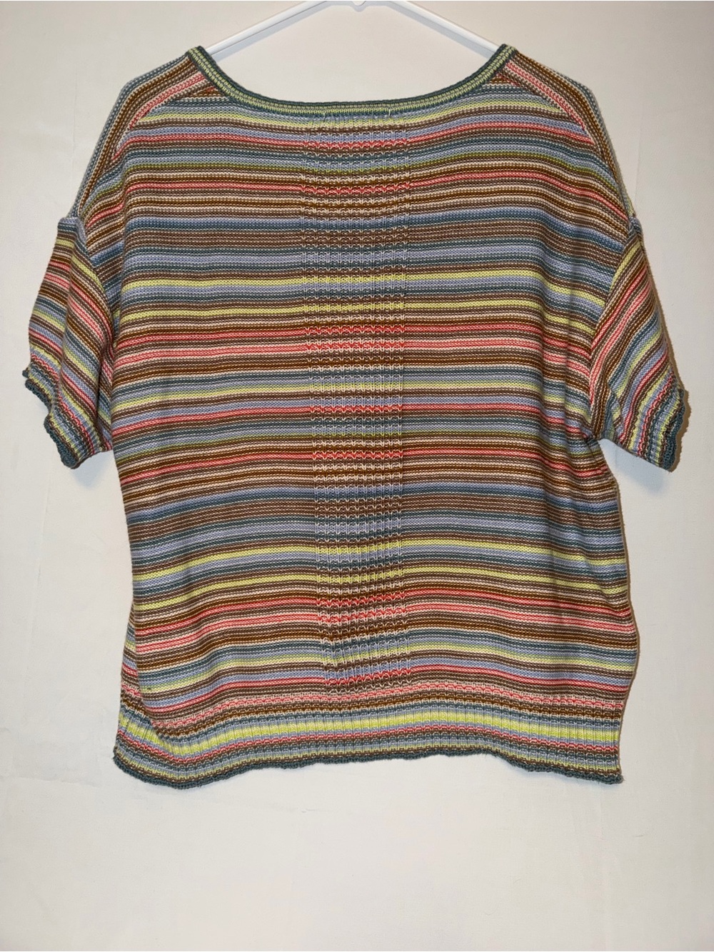 Striped Multicolor Knit Henley Sweater Top - Picture 2 of 4